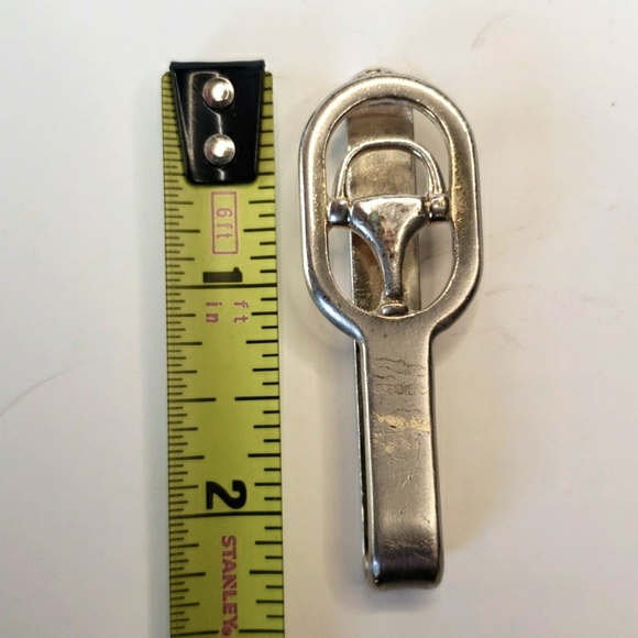 Vintage 1970s GUCCI Italy Silver Money Clip Equestrian Harness Buckle Style - Picture 6 of 6